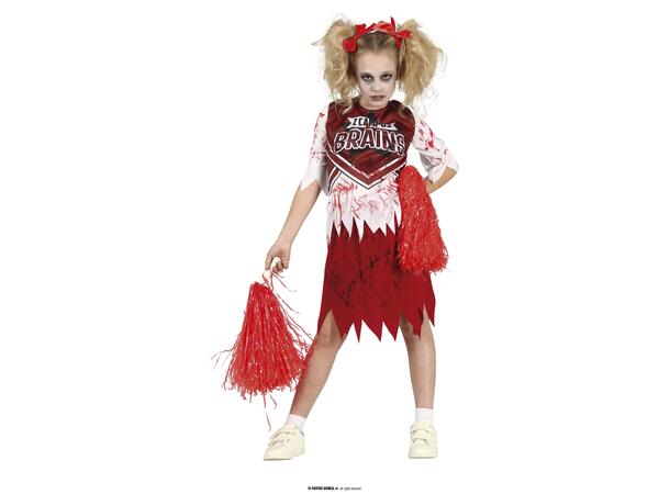 Zombie Cheerleader 1 Kostyme til barn - 5-6 år (119 cm) 