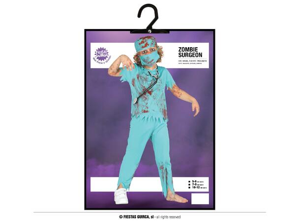 Zombie kirurg - Gutt 1 Kostyme til barn - 7-9 år (133 cm) 