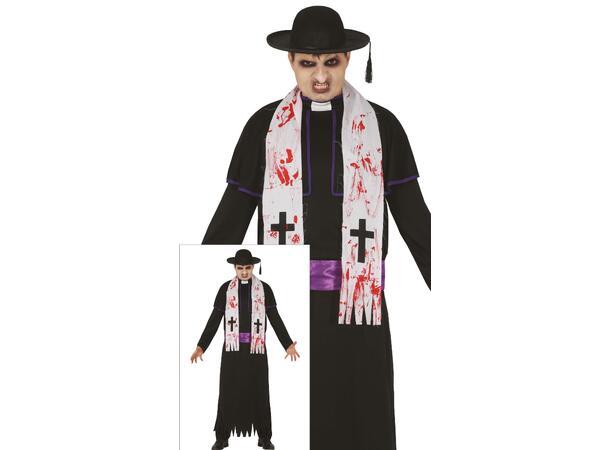 Zombie prest - Prestekappe, belte, hatt 1 Herrekostyme - str 54-56 (XL) 