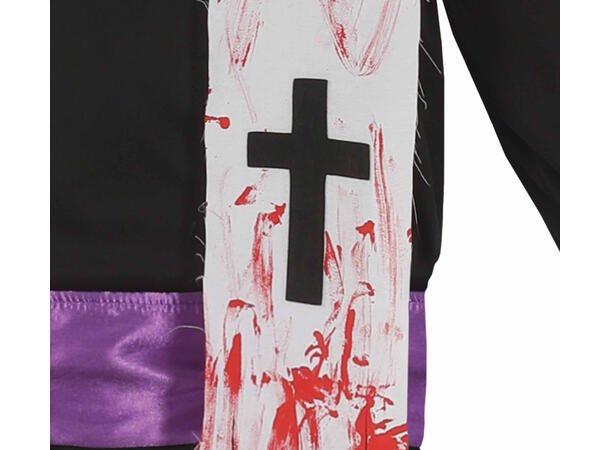 Zombie prest - Prestekappe, belte, hatt 1 Herrekostyme - str 54-56 (XL) 