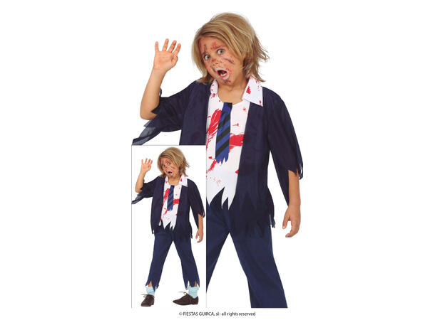 Zombie skoleelev - Gutt 1 Kostyme til barn - 7-9 år (133 cm) 