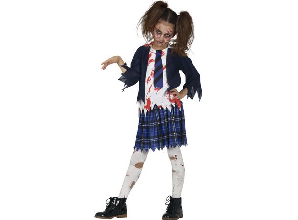 Zombie skoleelev - Jente 1 Kostyme til barn - 10-12 år (147 cm) 