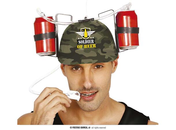 Ølhjelm - Camo - "Soldier of Beer" 1 Hjelm m/holder til mann - Onesize 