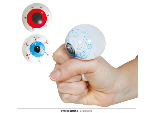 Øyeepler i myk gummi - Assorterte farger Display med 24 øyne i gummi - 6cm 