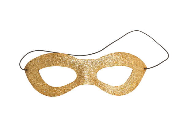 Øyemaske - Gull glitter 1 Maske i polyester 