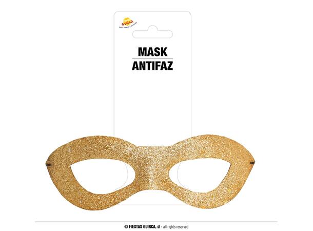 Øyemaske - Gull glitter 1 Maske i polyester 