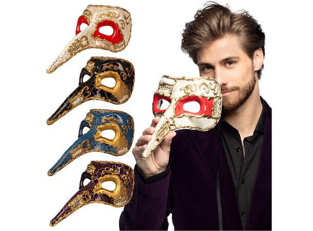 Øyemaske - Venezia - 4 farger assortert 1 Øyemaske 