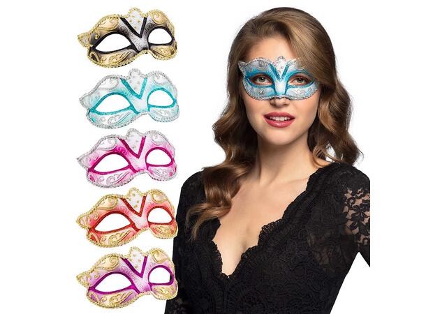 Øyemaske - Venezia - Assortert 5 farger 1 Øyemaske - Onesize 