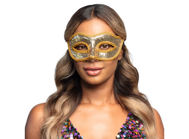 Øyemaske - Venezia m/gullpaljetter 1 Øyemaske 