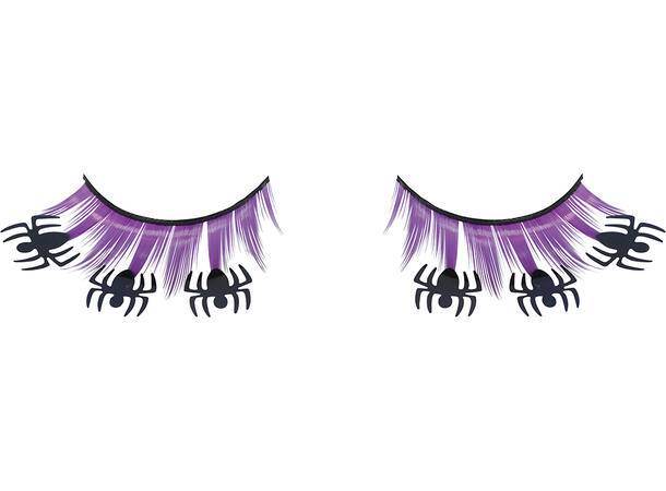 Øyevipper - Lilla med edderkopper 1 par øyevipper 