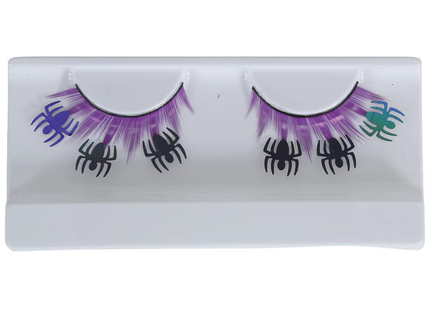 Øyevipper - Lilla med edderkopper 1 par øyevipper 