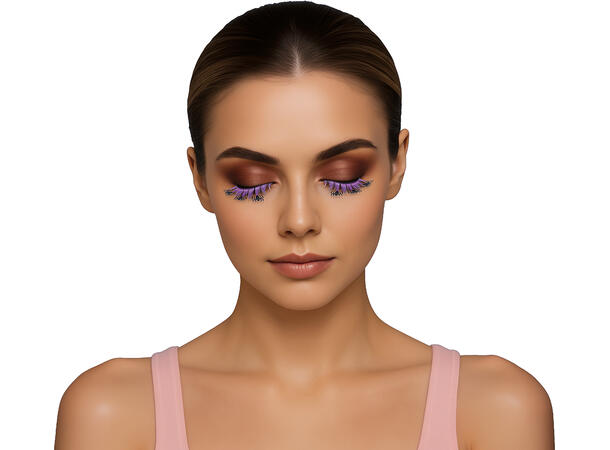 Øyevipper - Lilla med edderkopper 1 par øyevipper 