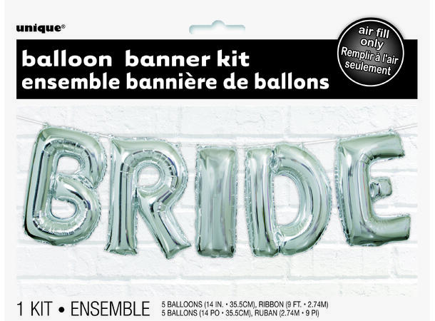 Ballongord - BRIDE - Sølv 1 Ballongord folie - 36cm (14")