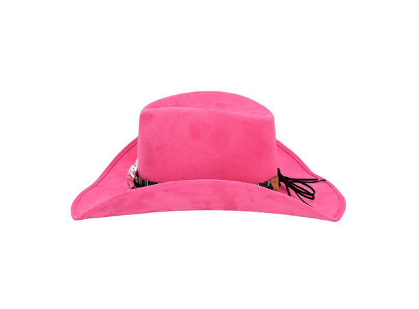 Cowboyhatt - Django - Rosa m/pynt 1 Hatt til voksen - Onesize 