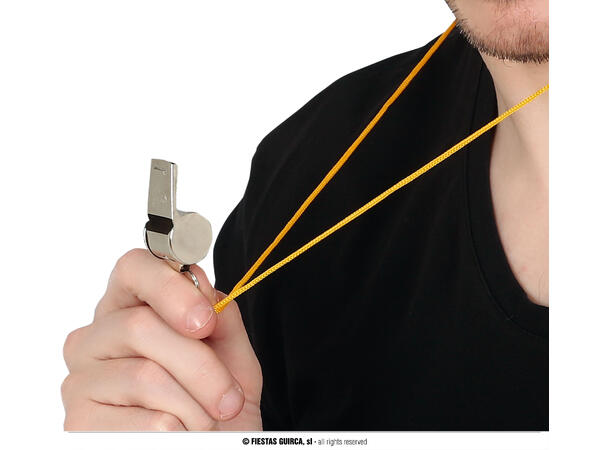 Dommerfløyte - Sølv 1 Fløyte i metall m/snor 