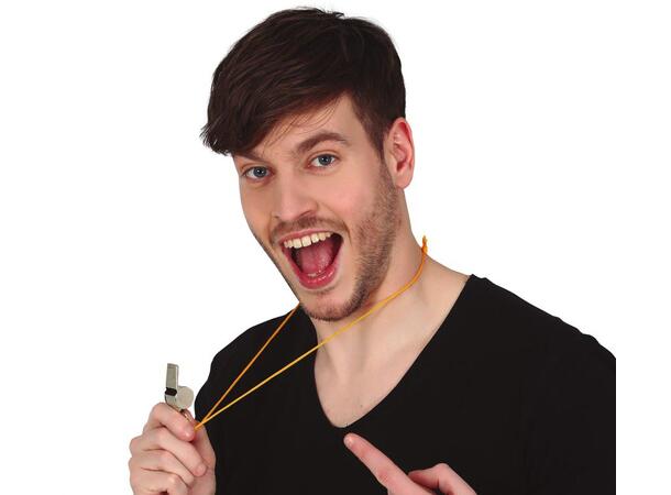 Dommerfløyte - Sølv 1 Fløyte i metall m/snor 