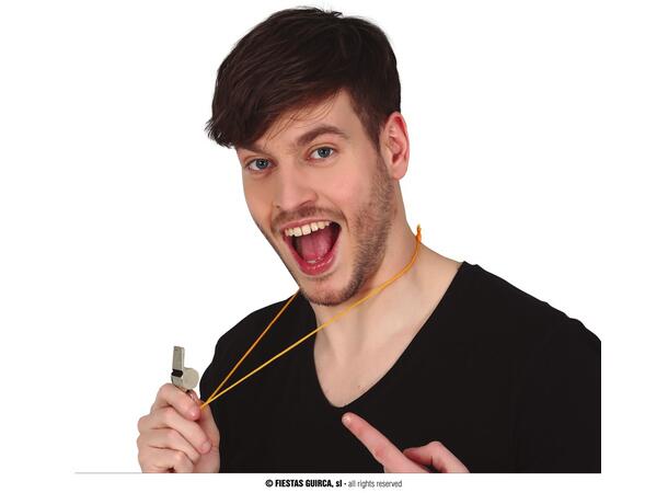 Dommerfløyte - Sølv 1 Fløyte i metall m/snor 