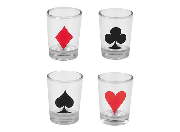 Drikkelek - Shottepoker Innhold 120 chips, kortstokk, 4 glass