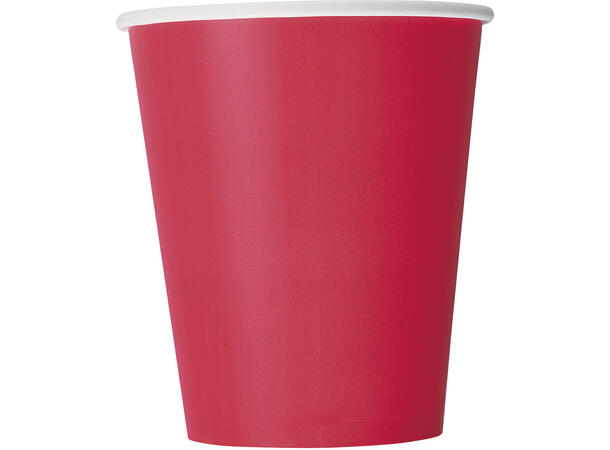 Ensfarget Rubinrød 14 Kopper i papp - 2,5dl 