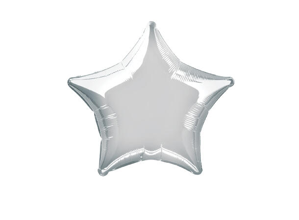 Ensfarget stjerne - Sølv 1 Folieballong stjerne - 50cm(20")