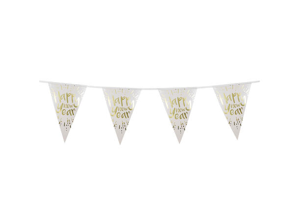 Flaggbanner - Happy New Year 1 Flaggbanner i plast - 20x30cm x 4m