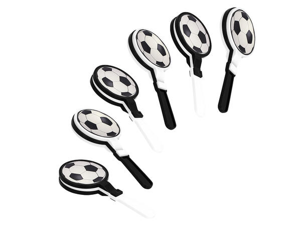 Fotball håndklapper 6 Håndklappere i plast - 9,5x4,8cm 