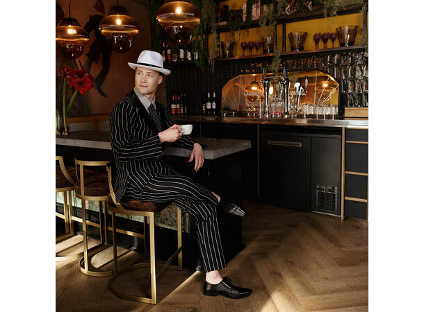 Gangsterhatt - hvit 1 hatt - onesize