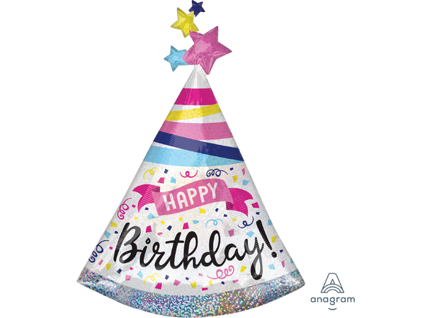 Happy Birthday Sparkle Banner 1 Stor folieballong med form - 68x91cm 