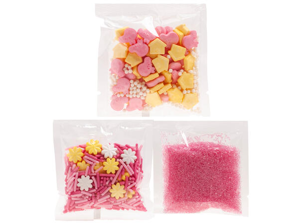 Kakestrøssel - Peppa Pig - 3 varianter 1 Pakke med 3 poser kakepynt - 70g 