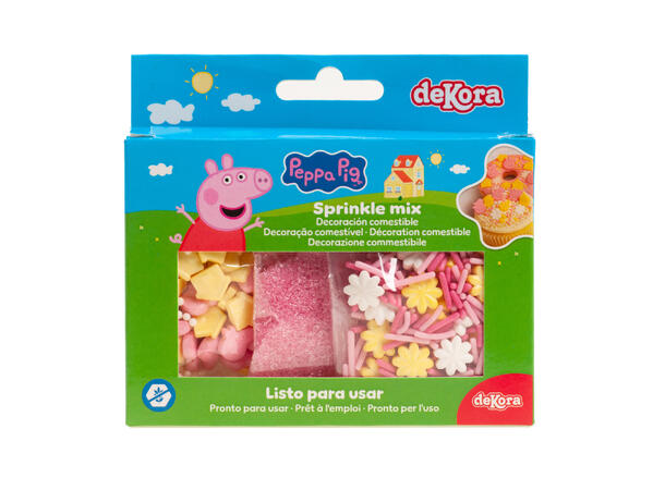 Kakestrøssel - Peppa Pig - 3 varianter 1 Pakke med 3 poser kakepynt - 70g 