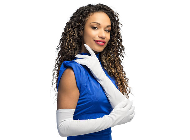 Lange hansker - hvite 1 par - onesize