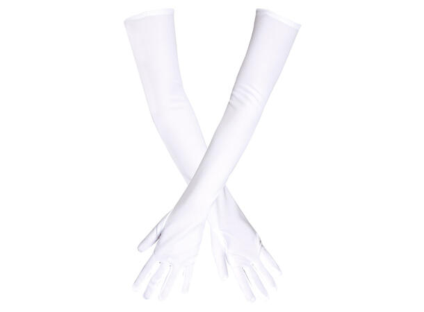 Lange hansker - hvite 1 par - onesize