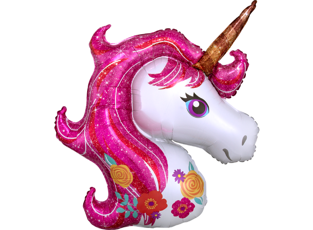 Magical Unicorn 1 Stor folieballong med form - 83x73cm 