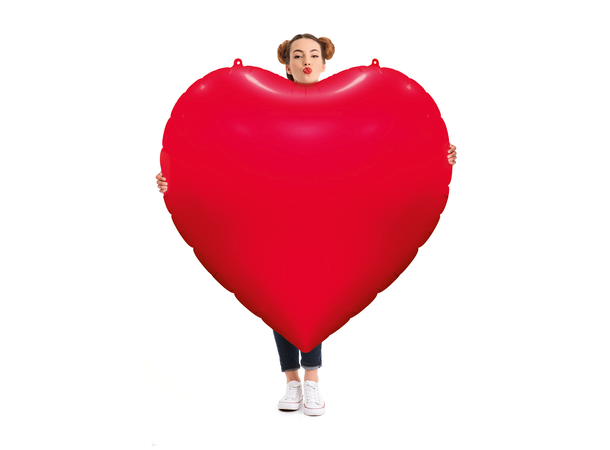 Megabalong - Rødt hjerte 1 Folieballong hjerte - 157cm (82") 