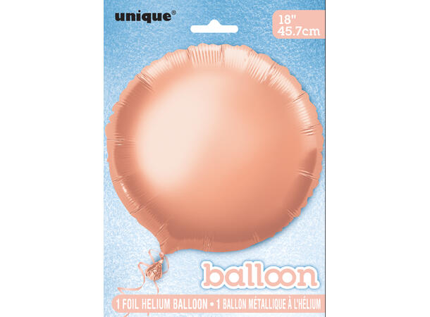 Rund Rosegull 1 Folieballong Rund  - 46cm(18") - Bulk