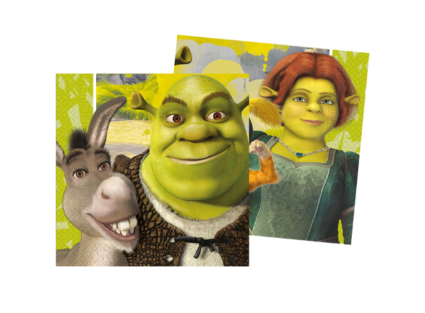Shrek 20 Tolags papirservietter - 33x33cm 