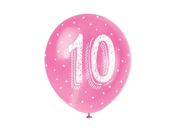 Superprint Premium 10 År - Assortert 5 Gummiballonger - 30cm (12")