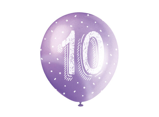 Superprint Premium 10 År - Assortert 5 Gummiballonger - 30cm (12")