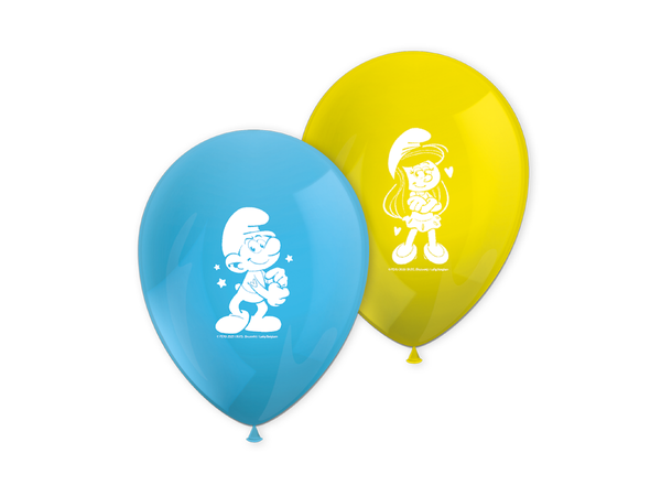 The Smurfs 8 Gummiballonger med trykk - 30cm 