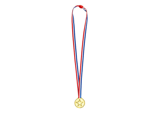 Vinnermedaljer i gull 4 Medaljer i plast med snor - 3,5cm 