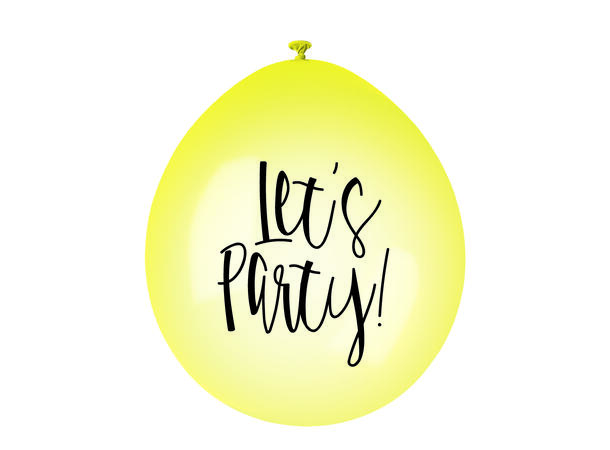 "Let's Party" - 5 farger assotert 10 Gummiballonger - 25cm (10")