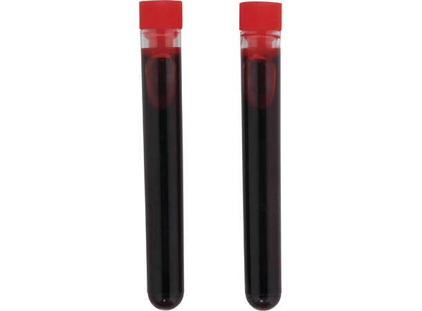 2 Reagensrør m/falskt blod 2 Reagensrør - blisterpakket 