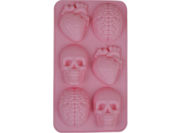 6 Halloweenfigurer - Cookieform 1 Kakeform i silikon - 28x16cm 