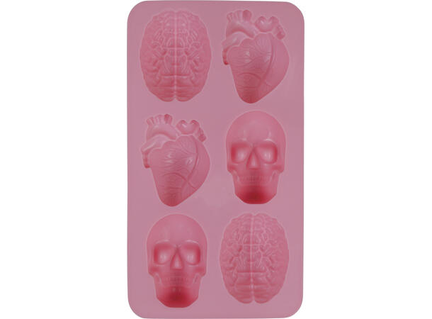 6 Halloweenfigurer - Cookieform 1 Kakeform i silikon - 28x16cm 