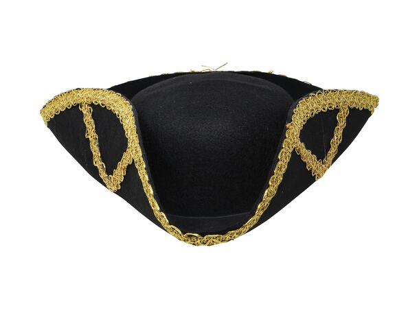 Admiralhatt - pirat  sort 1 Hatt i filt til dame - Onesize 