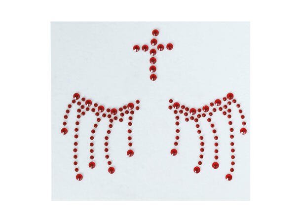 Ansiktskrystaller - Rød Hodeskalle 1 Ark med selvklebende stener - 13x15cm 