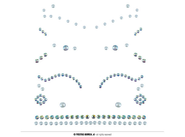 Ansiktskystaller - Briliant 1 Sett smykker i selvklebende harpiks 