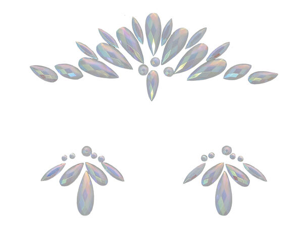 Ansiktskystaller - Glow in the dark 2 1 Sett smykker i selvklebende harpiks 