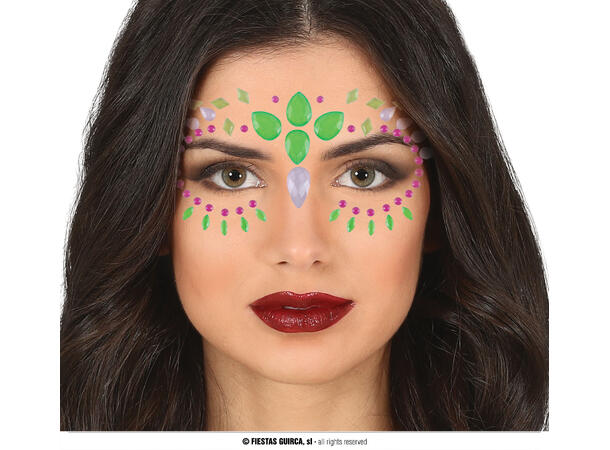 Ansiktskystaller - Neon Assotert 1 Sett smykker i selvklebende harpiks 