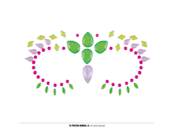 Ansiktskystaller - Neon Assotert 1 Sett smykker i selvklebende harpiks 